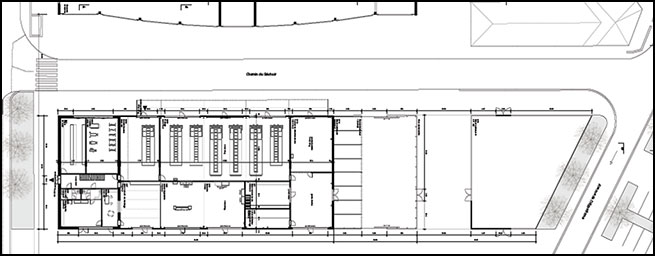 Extension de la caserne : plan du rez-de-chaussée